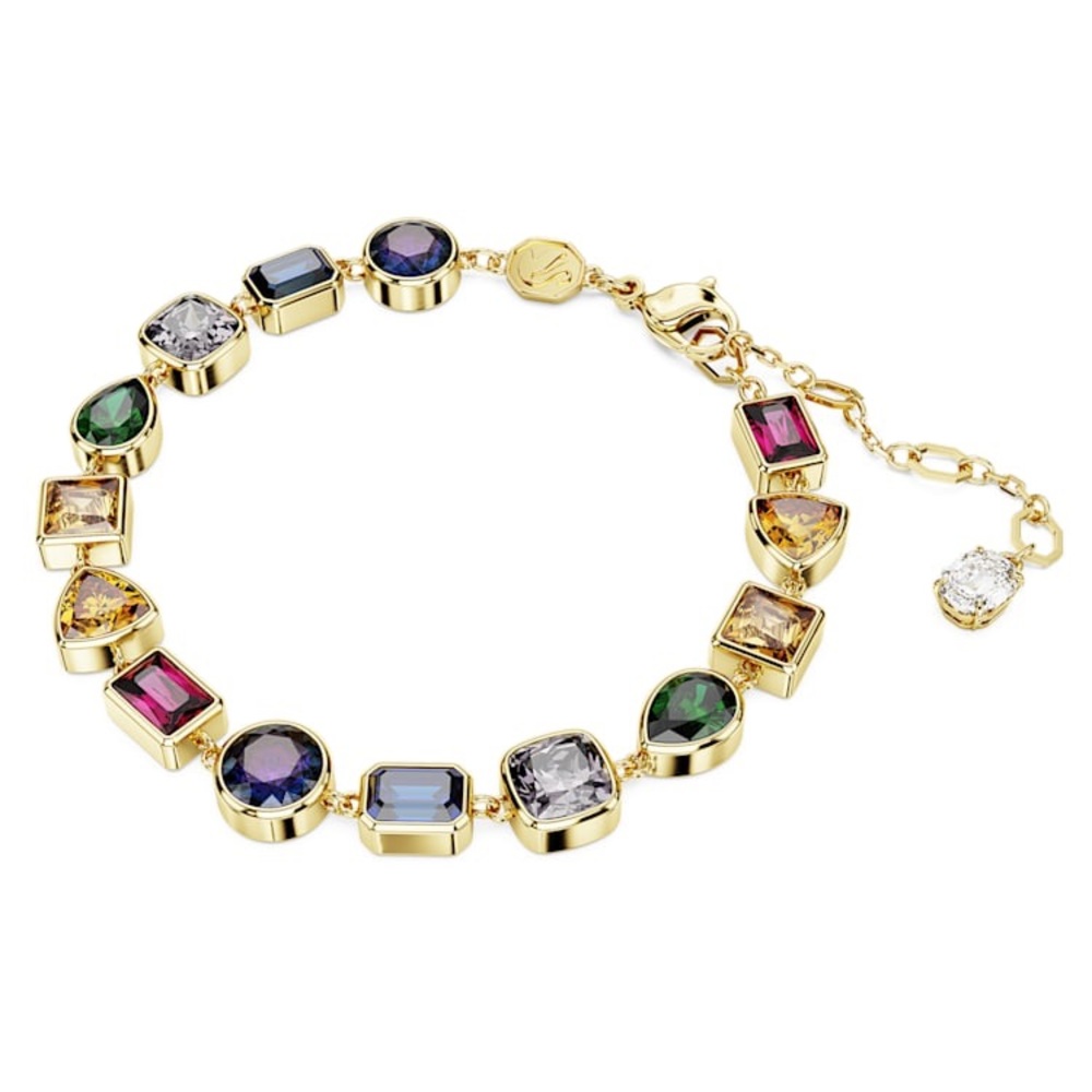 Swarovski Gold Multicolor Crystal Station Bracelet